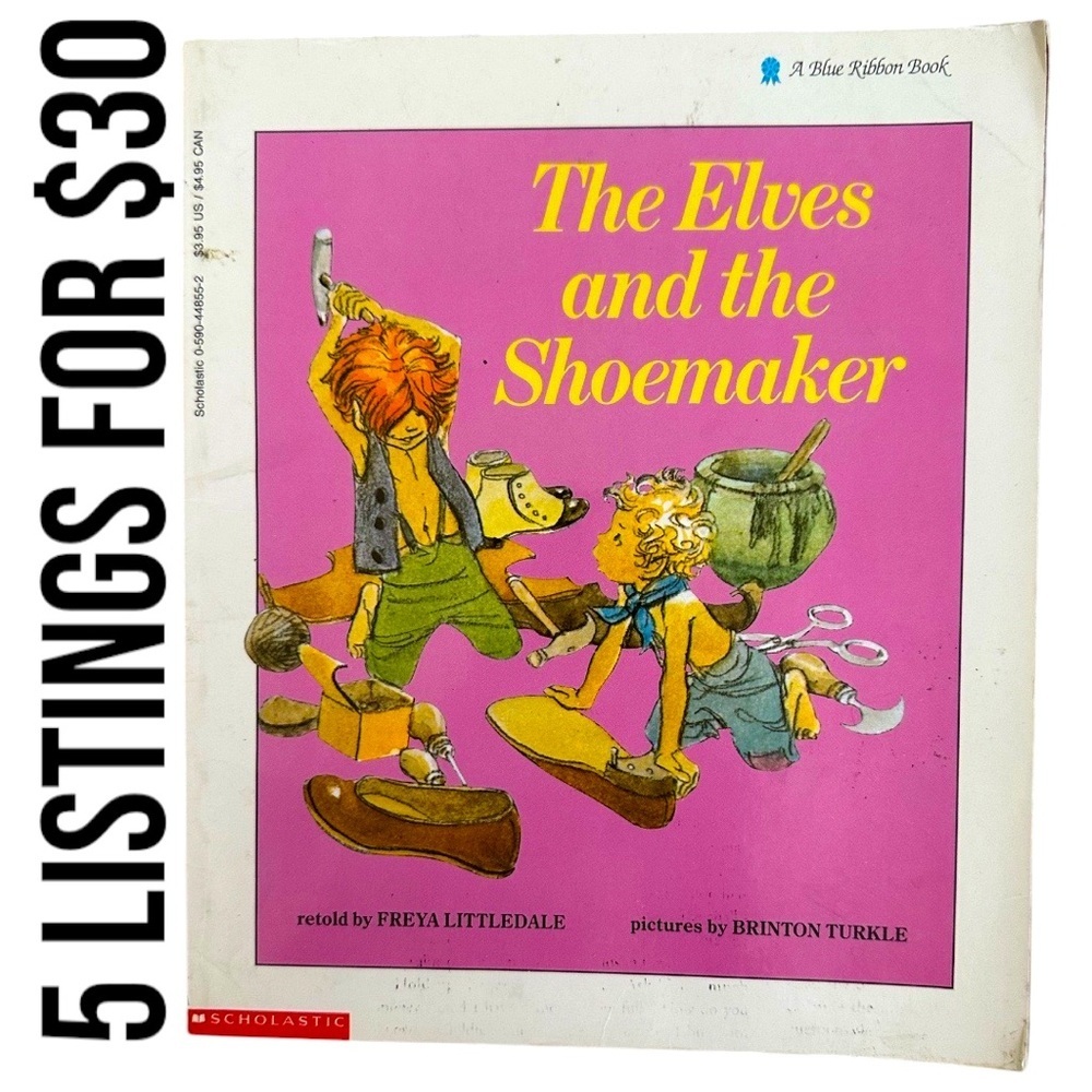 Vintage Childrenโs Book The Elves and the Shoemaker Book